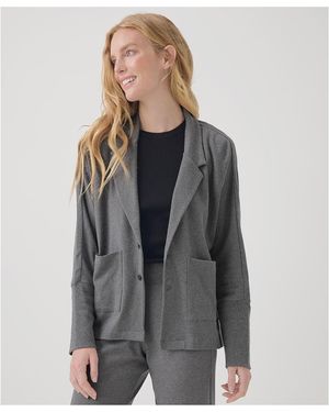 Pact Organic Cotton Airplane Relaxed Blazer - Gray