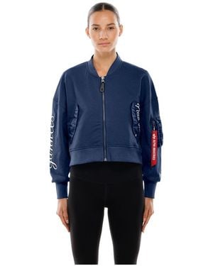 KTZ X Alpha Industries New York Yankees Cropped Full-zip Jacket - Blue