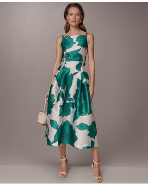 Donna Karan Fit & Flare Midi Dress - Green