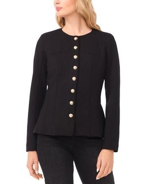 Cece Shaped Crewneck Long-sleeve Jacket - Black