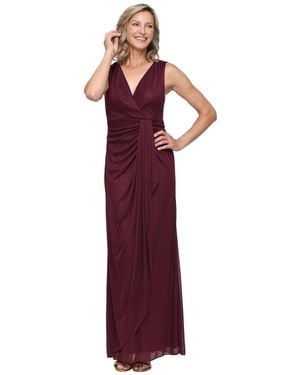 Alex Evenings Glitter Mesh Dress - Purple