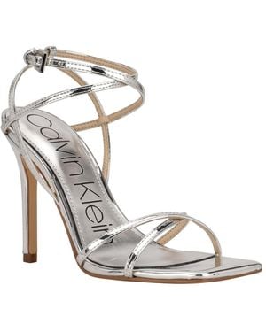 Calvin Klein Tegin Strappy Dress High Heel Sandals - Metallic
