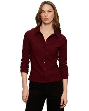 Sanctuary Dreamer Long-sleeve Spread-collar Button-up Shirt - Red