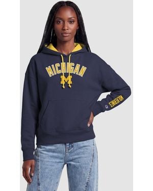 Champion Navy Michigan Wolverines Fleece Hoodie - Blue