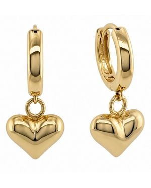 And Now This Silver And Heart Drop Hoop Earrings - Metallic