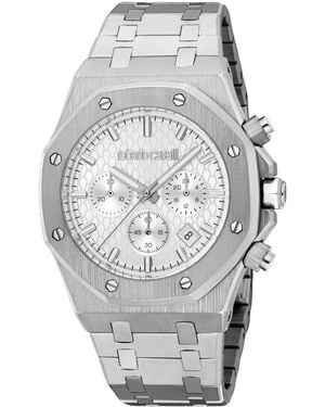 Roberto Cavalli Quartz Chronograph Stainless Steel Bracelet Watch - Gray