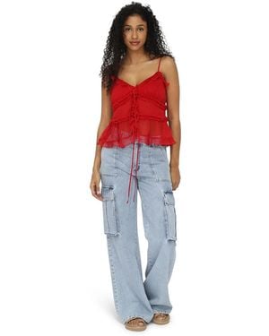 Belle & Bloom Heart Of Glass Chiffon Cami - Red