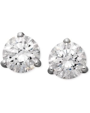 Arabella 14k White Gold Earrings, Cubic Zirconia Round Stud Earrings (4-1/4 Ct. T.w.) - Metallic