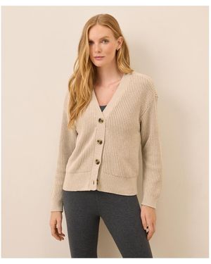 Pact Luxe Knit Cropped Cardigan - Natural