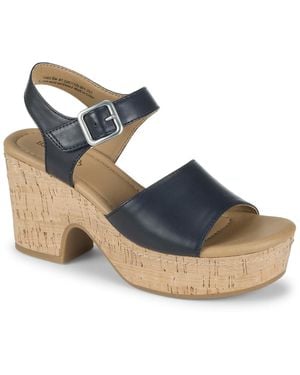BareTraps Tamie Round Toe Wedge Sandals - Blue