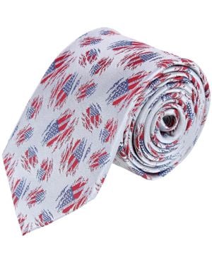 Trafalgar Stars And Stripes Secret Silk Novelty Necktie - Metallic