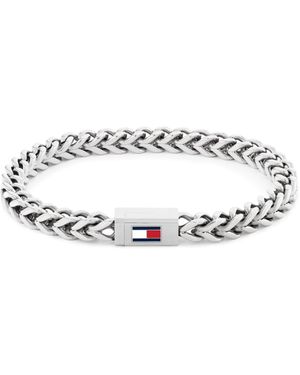 Tommy Hilfiger Silver-tone Stainless Steel Braided Bracelet - Metallic