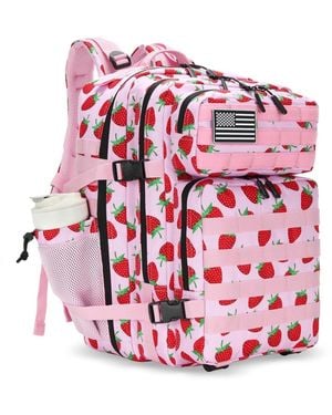 Aofar 45l Outdoor Camping 3 Day Pack Molle Waterproof Rucksack - Red