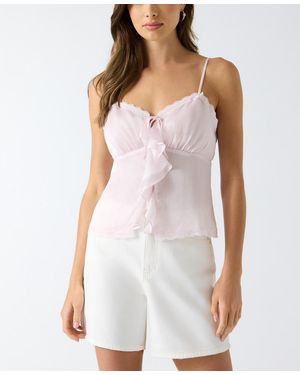 Guess Sleeveless Saisha Babydoll Top - White