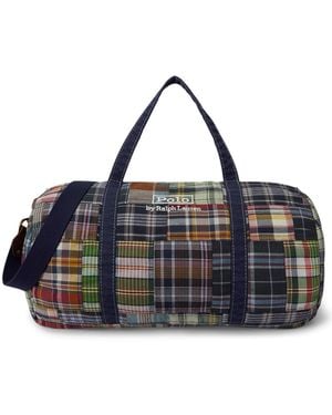 Polo Ralph Lauren Patchwork Madras Canvas Duffel Bag - Black