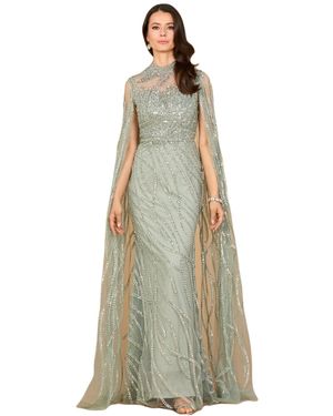 Lara High Neck Gown - Gray