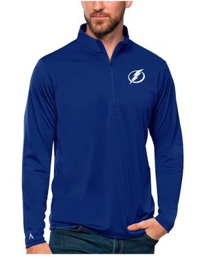 Antigua Tampa Bay Lightning Tribute Quarter-zip Pullover Sweatshirt - Blue