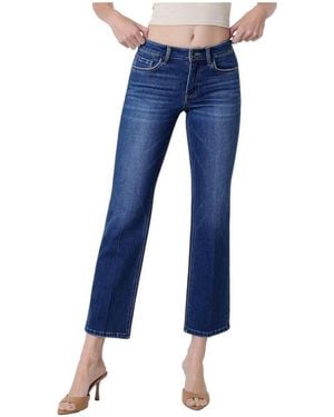 Flying Monkey Survival Mid Rise Straight-leg Trouser Fold Crease Denim Jeans - Blue