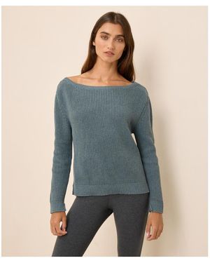 Pact Luxe Knit Boatneck Sweater - Blue