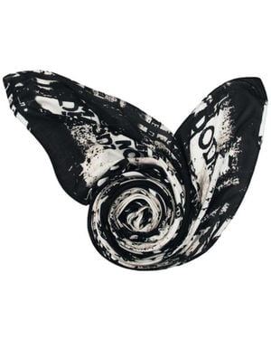 Desigual Rectangular Letter Foulards - Black