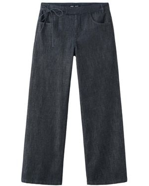 Mango Bow Low-rise Jeans - Blue