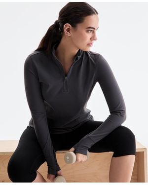 ID Ideology Studio Quarter-zip Pullover Top - Black