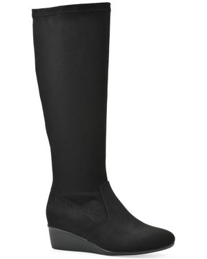 White Mountain Bolmont Wedge Tall Boots - Black