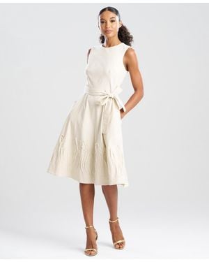 Natori Solid Crewneck Midi Dress - Natural
