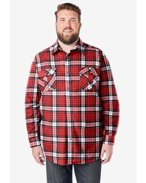 Kingsize Big & Tall Signature Plaid Flannel Shirt - Red