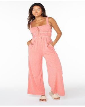 Roxy Clover Sleeveless Square Neck Jumpsuit - Pink