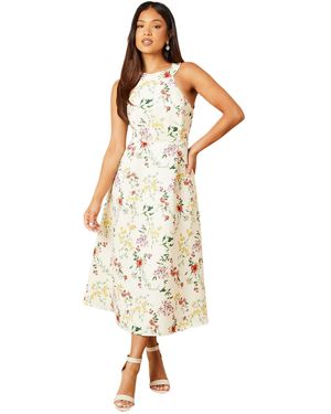 Oasis Ottoman Twill Halter Midi Dress - White