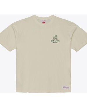 Mitchell & Ness Miami Hurricanes Core Essentials Screen-print Regular-fit T-shirt - Natural