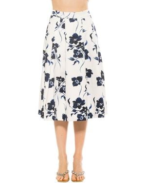 Alexia Admor Illia Pleated Midi Skirt With Waistband - White