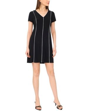 Msk V-neck Fit & Flare Mini Dress - Black