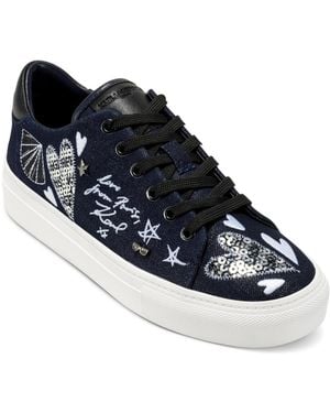 Karl Lagerfeld Ikonic Round Toe Sneakers - Blue