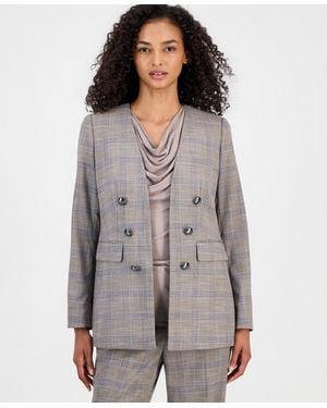 Anne Klein Faux-double-breasted Jacket - Gray