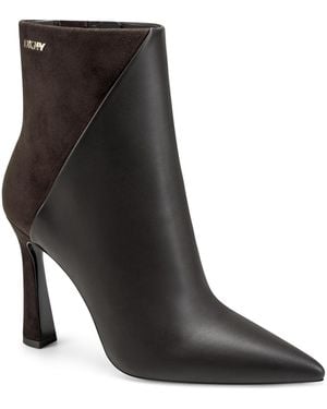 DKNY Christabel Zipper Heeled Booties - Black