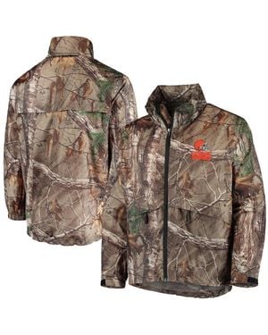Dunbrooke Realtree Camo Cleveland Browns Sportsman Waterproof Packable Full-zip Jacket - Green