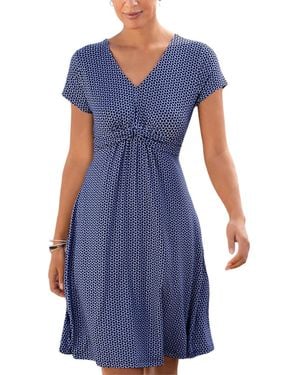 Lascana Short Sleeve Print Dress - Blue