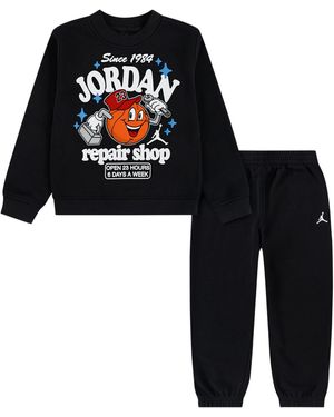 Nike Boys' 4-7 Striped Fleece Long-sleeve Top And Pants - Black