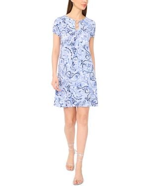 Msk Short-sleeve Crewneck Dress - Blue