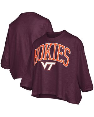 Pressbox Virginia Tech Hokies Midi Arch Over Logo Oversized T-shirt - Purple