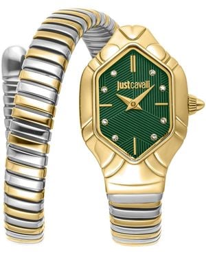 Just Cavalli Quartz Two Tone Stainless Steel Bracelet Watch - Metallic