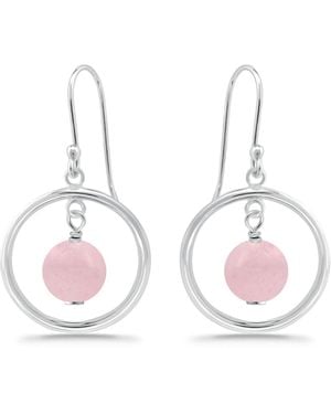 Macy's Silver Plated Multi Genuine Stone Circle Drop Earrings - Natural