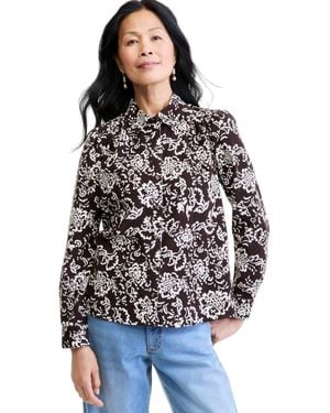 Style & Co. Printed Corduroy Long-sleeve Blouse - Multicolor