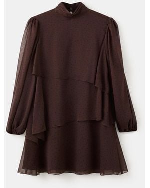 Mango Ruffles Polka-dot Dress - Brown