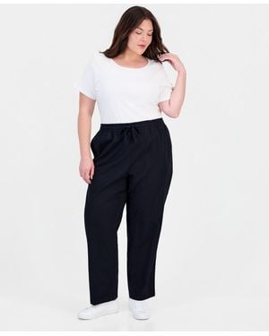 Style & Co. Plus Size Tie-waist Tapered Pull-on Pants - Blue