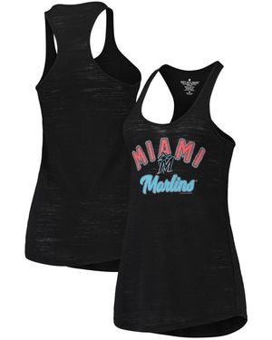 Soft As A Grape Miami Marlins Multi-count Tri-blend Tank Top - Black