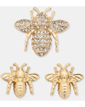 Ralph Lauren Tone Boxed Crystal Bee Pins - Metallic