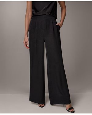 Donna Karan Wide-leg Pull-on Pleated Pants - Black